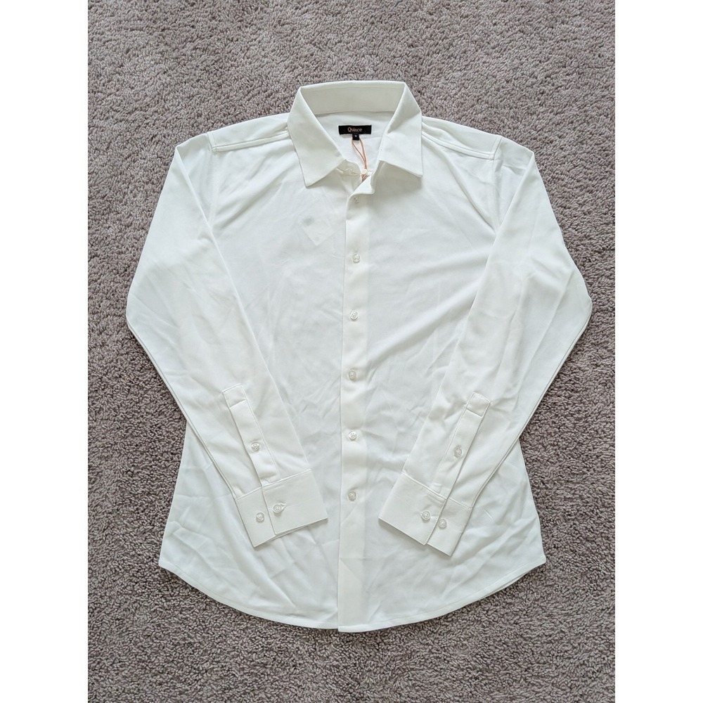 NWT Quince Commuter Stretch Pique Long Sleeve Button Down White Mens Small